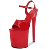 Quixystral Women's Ankle-Strap Sandal 8 inch heels