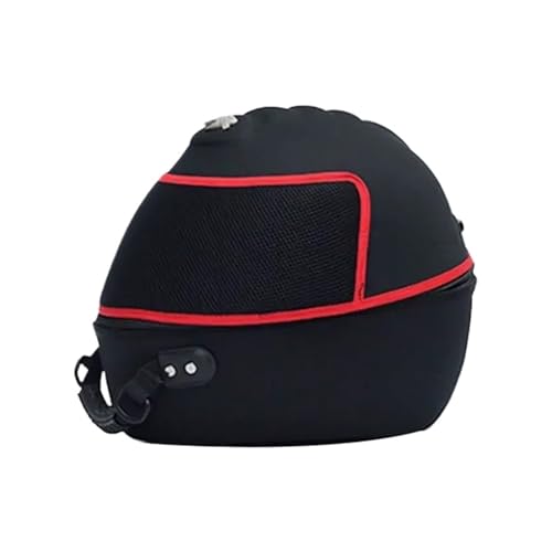 PNESHGTT Bolsas de Equipaje Viaje for Motocicleta, Bolsa Gran Capacidad for Casco, Compatible con Montar a Prueba Agua(Black-Red Line-L)