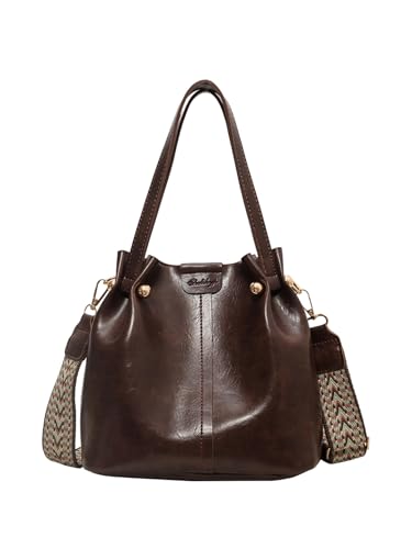 Women’s Vintage Crossbody Shoulder Bucket Bags Top Handle Handbag Hobo Purses