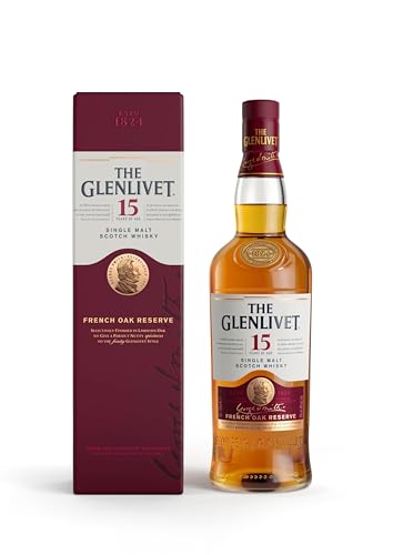 The Glenlivet 15 Year Old Single Malt Scotch Whisky (French Oak Reserve), 70 cl with Gift Box