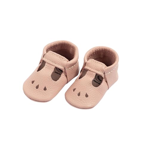 Freshly Picked Baby Girl Mary Jane Shoes - Leather Baby Moccasins - Infant (Tutu Pink, 02)