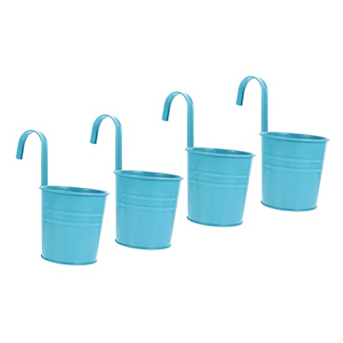 4-Pack TOYANDONA Blue Iron Hanging Flower Pot