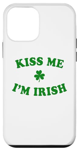Kiss Me I'm Irish Shamrock Men Women Funny St Patricks Day Custodia per iPhone 12 mini