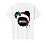 Disney Mickey Mouse Santa Hat GRANDMA Holiday Family T-shirt T-Shirt