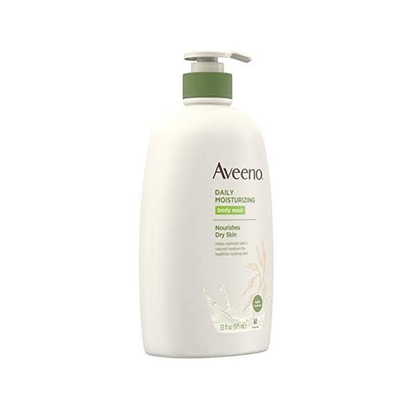 Aveeno Daily Moisturizing Body Wash with Soothing Oat Creamy Shower Gel (Soap Free and Dye Free/Light Fragrance), 33 Fl Oz