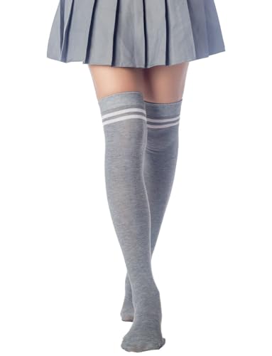 Image of iB-iP Women's Football Style Stripes Sports Thigh High Long Socks