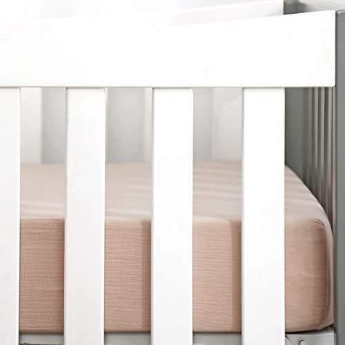 Image of GRSSDER Soft Muslin Crib Sheet 1 Pack, 100% Cotton Crib Sheets for Boys and Girls, Fit Standard Crib Mattresses 52 inch x 28 inch Safe and Snug, Natural