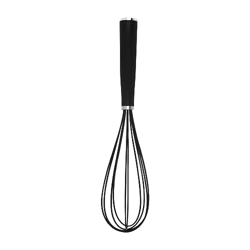 Royalford Nylon Egg Whisk With A Comfortable Handle And Ergonomic Grip Manual Whisk Used For Eggs Sauces Premium-Quality Whish Kitchen Use Black 30 cm RF11924