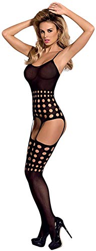 Obsessive Damen Fabulous Bodystocking Unterwäsche, Schwarz, S/M/L