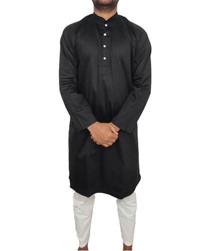 Image of Round Neck Collar Cotton Kurtas for Men