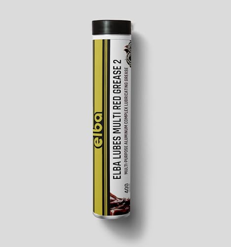 Image of Elba Red Grease NLGI 2 | Semi-Synthetic High Temperature Heavy Duty Multi Purpose Grease | EP 2 | 14.09 oz Tube | For Agriculture, Industrial, Automotive Bearings | Prevents Corrosion | Made in USA