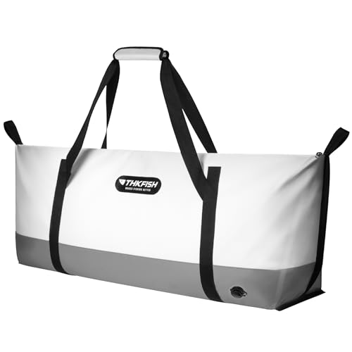 THKFISH Insulated Fish Cooler Bag, Fish Kill Bag for Caught Fish, 40x16in 25x17.5in Portable Waterproof Insulated Fish Bag Keeps Ice for 24 Hours