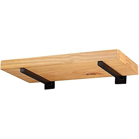 Heavy Duty Floating Shelf Brackets - 400 mm Blind Industrial Metal Shelf Supports, Wall Mounted Concealed Hidden Hardware Brace for DIY or Custom Wall Shelving (2 Pack - Black) Cover