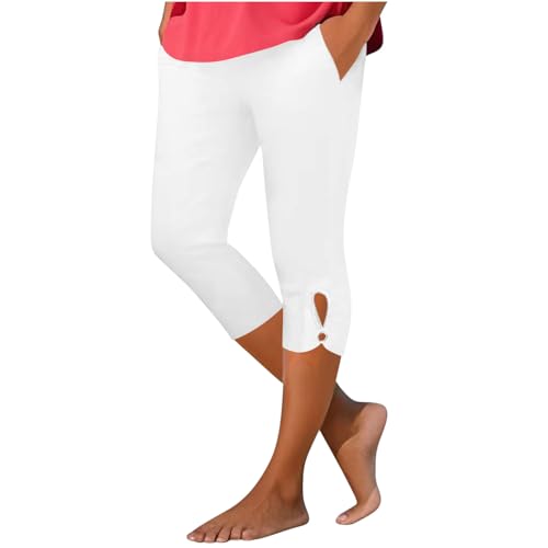 LRMQS Butt Lifting Capri Leggings for Women Capri Pants for Women Summer Stretch Tummy Control Workout Leggings with Pockets Plus Size Athletic Gym Yoga Pant