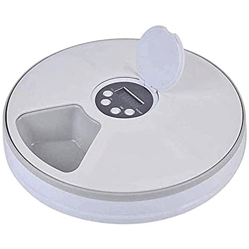 自動猫用給餌器 自動猫用フードディスペンサー - 小型犬用 6食分量コントロール ペットドライフードディスペンサー、プログラム可能なタイマー付きスマート猫用給餌器