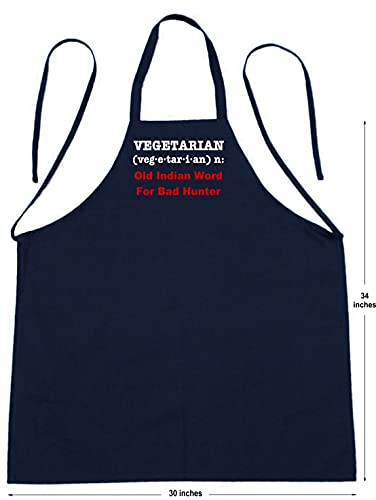 Coolaprons Vegetarian Old Indian Word For Bad Hunter Funny Black Bbq Aprons thumb #2