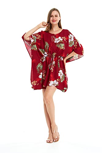 Image of Matchable Family Hawaiian Luau Men Women Girl Boy Clothes in Pineapple Garden Burgundy