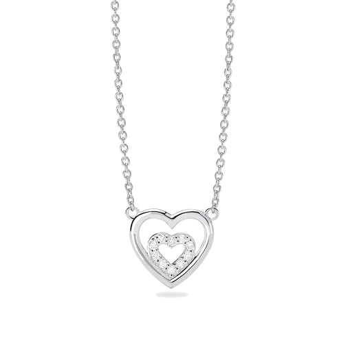 Collier ras du cou cœurs Mabina Gioielli : diamants de laboratoire élégants
