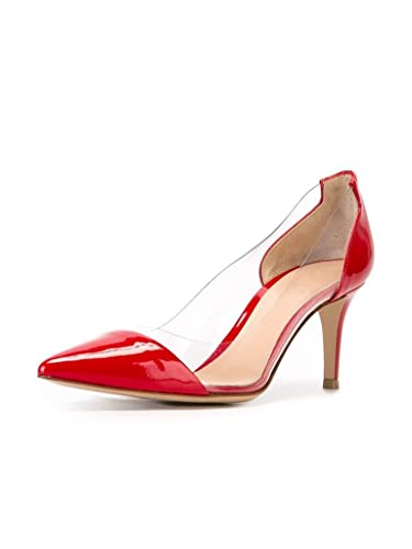YODEKS Women's Clear Pumps Pointed Toe with 2.6" Stiletto High Heels Dress Shoes for Wedding/Party2