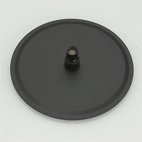 Juego de grifería para ducha con sistema de ducha redonda de lujo con cabezal de lluvia, relleno giratorio de bañera, mezcladora y válvula empotrada, acabado mate negro miniatura 6