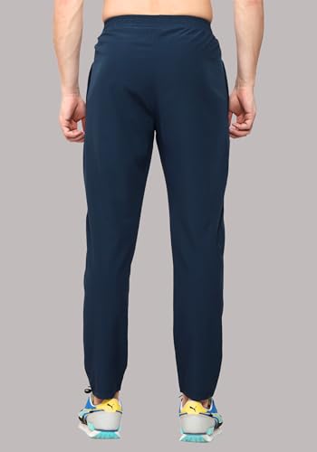 Image of Men's Ns Lycra Spandex Mixx Polyester Sports Trackpants with Both Side Zipper Pockets