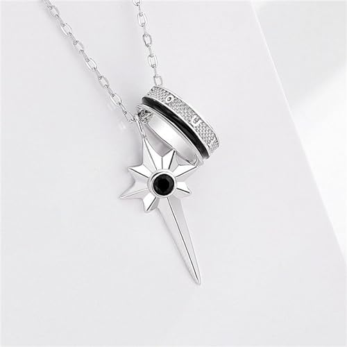 S925 sterling silver men geometric pendant collier tendance ins