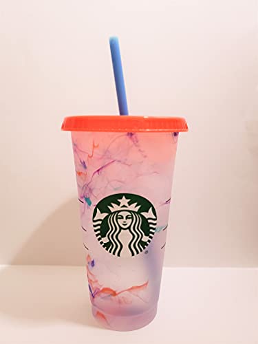 Starbucks Summer 2021 Swirl Color Changing Reusable 24oz. Cold Cup (1)