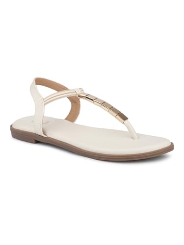 Inc.5 Women Beige And Gold-Toned Open Toe Flats (B0CQPB6GFP) Amazon Price History, Amazon Price Tracker