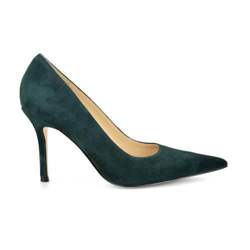 Image of Nine West Women's Gemmha Pump, Dark Green Suede 301, 12