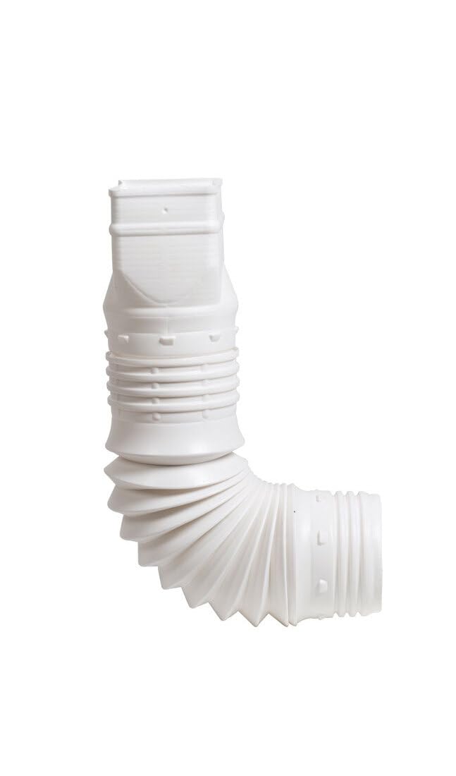 Flex-Drain 53227 Flexible Downspout Extension Adapter, 2 by 3 by 4-Inch, White