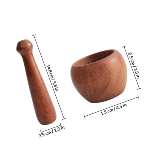 Mortero y mano de madera para ajos ibasenice miniatura 2
