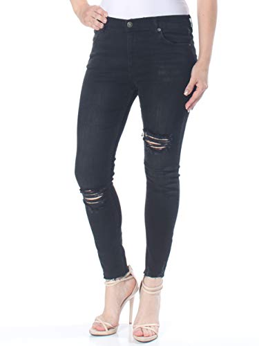 Free People Womens Jeans 27x25 Ripped Skinny Leg Shark Bite Black 27
