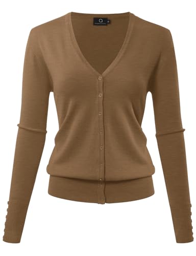 Image of Allsense Women's Long-Sleeve V-Neck Cardigan Sweater | Button Down, Lightweight Soft Knit