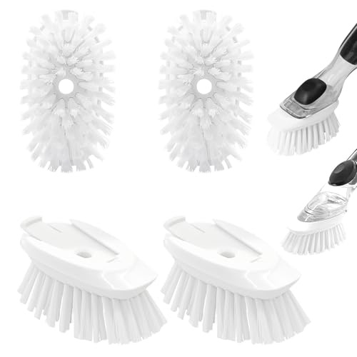 Dish Brush Refill 4 Pack Dish Brush Replacement Head for OXO Dish Brush Brush Dispenser Refill Fits Soap Dispensing Handle