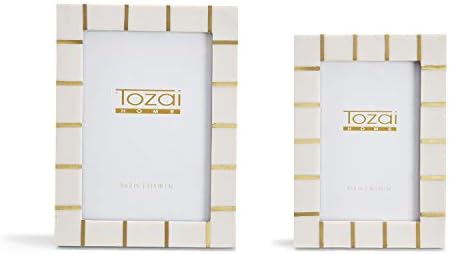 TOZAI Lines Set of 2 Brass Lines Photo Frames Includes 2 Sizes: 4" x 6" and 5" x 7"