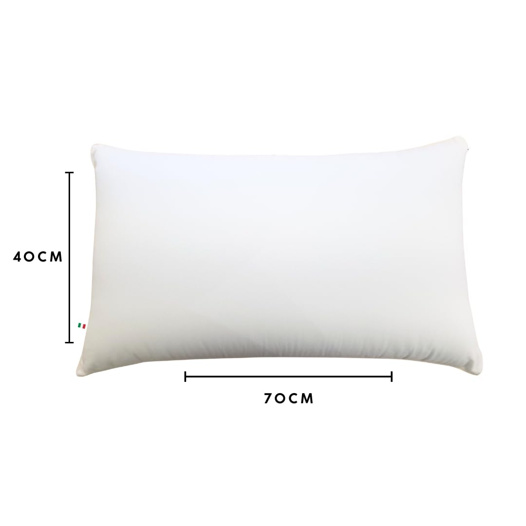 GM ECO Soft Coussins De Lit 40 X 70 Cm – Lot De 2 Oreillers Hypoallergéniques En Fibres De Gel, Fabriqués En Italie