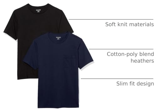 Image of Amazon Essentials Men's Short-Sleeve Crewneck Pocket T-Shirts, Pack of 2