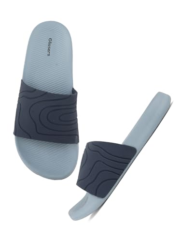 Image of Men & Boys Embossed Sliders | Soft EVA Flip Flops & Slippers
