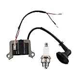 MCHNIC Zündspule mit Zündkerze für 2 Takt 52cc 3PS Motorsense Motor 4in1 / 5in1 Multitools Heckenscheren Freischneider