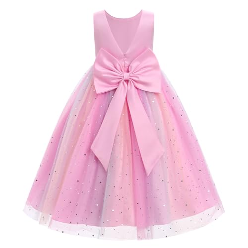 IBTOM CASTLE Flower Girl Sequin Rainbow Tulle Party Dress Little Girl Birthday Wedding Formal Evening Pageant Dance Gown2