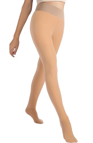 Image of MERYLURE Fleece Lined Tights Women Fake Translucent Winter Warm Thick Pantyhose Thermal Sheer Leggings for All Skin Tone