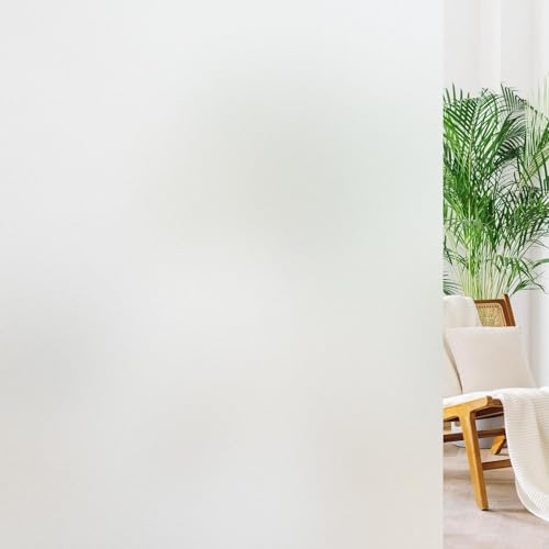 Image of HOME13 Frosted Glass Window Film Decorative Static Cling Window Film Window Clings Privacy Non-Adhesive Frosted Window Glass Film for Living Home, Office (12x72 Inch)