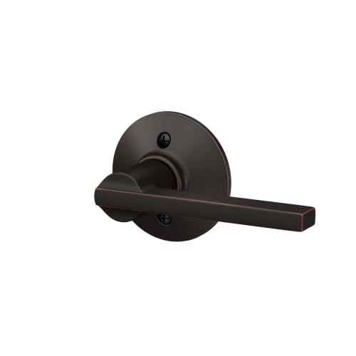 Image of SCHLAGE Latitude Non-Turning Dummy Door Handle, Reversible, Aged Bronze | Non-turning dummy lever door handle with no latch or lock, Decorative pull, One sided, Easy to install, Certified durability