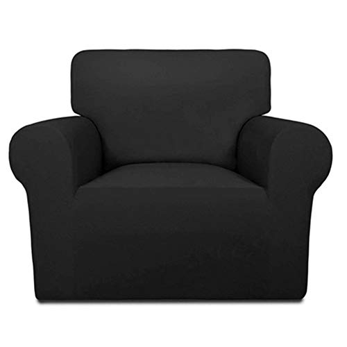 INMOZATA Sofabezug Elastisch Sesselbezug 90-140cm Schwarz Couchbezug Polyester Spandex Sofahusse für Wohn-Sclafzimmer Hotel Büro, 1 Stück Cover