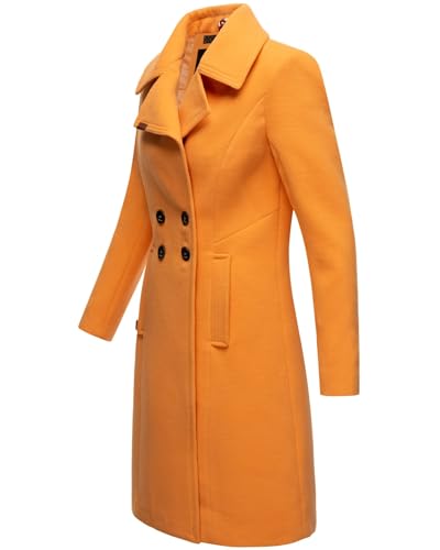 Navahoo Damen Mantel Trenchcoat Winterjacke Wintermantel B661 [B661-Wool-Apricot-Sorbet-Gr.XXL]