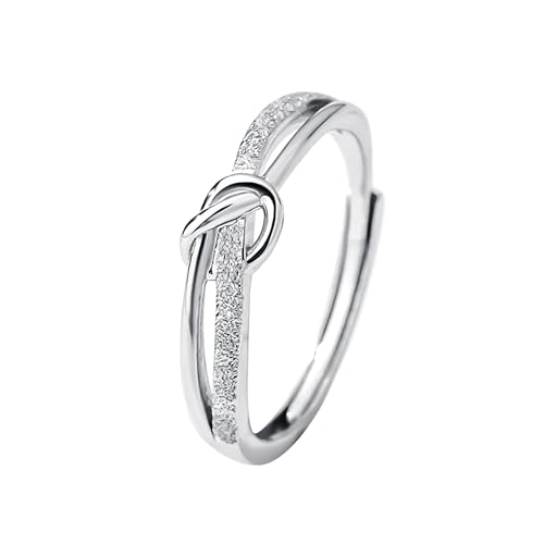 El Mejor Listado de Anillos comprados en linea. 42 Anillo de Mujer Qwonekou Anillo de plata Anillo Ajustable Diseño de Nudo de Amor,Anillos para Mujer Anillo de Boda, Regalo Ideal de Compromiso, Cumpleaños o Aniversarior 40001