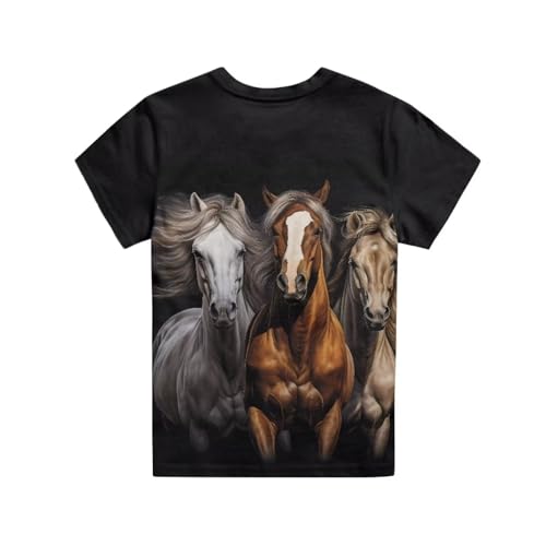 Image of JEOCODY Boys Girls Graphic Tees Funny 3D Printed Short Sleeve T-Shirts 3-16T