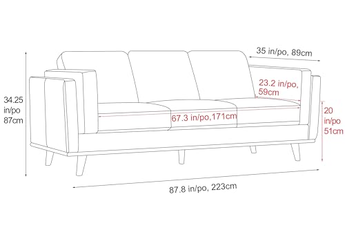 Image of Valencia Artisan Full Leather Sofa 88 inch | Pure Full Italian Nappa Leather Couch, Solid Wood Accent, Ultimate Comfort, Chocolate