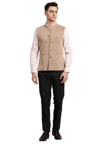 Image of Turtle Men Knitted Terylene Rayon Dobby Print Party Nehru Jacket