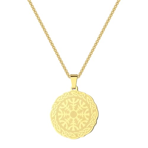Collier celtique pour femmes avec pendentif boussole viking en argent
